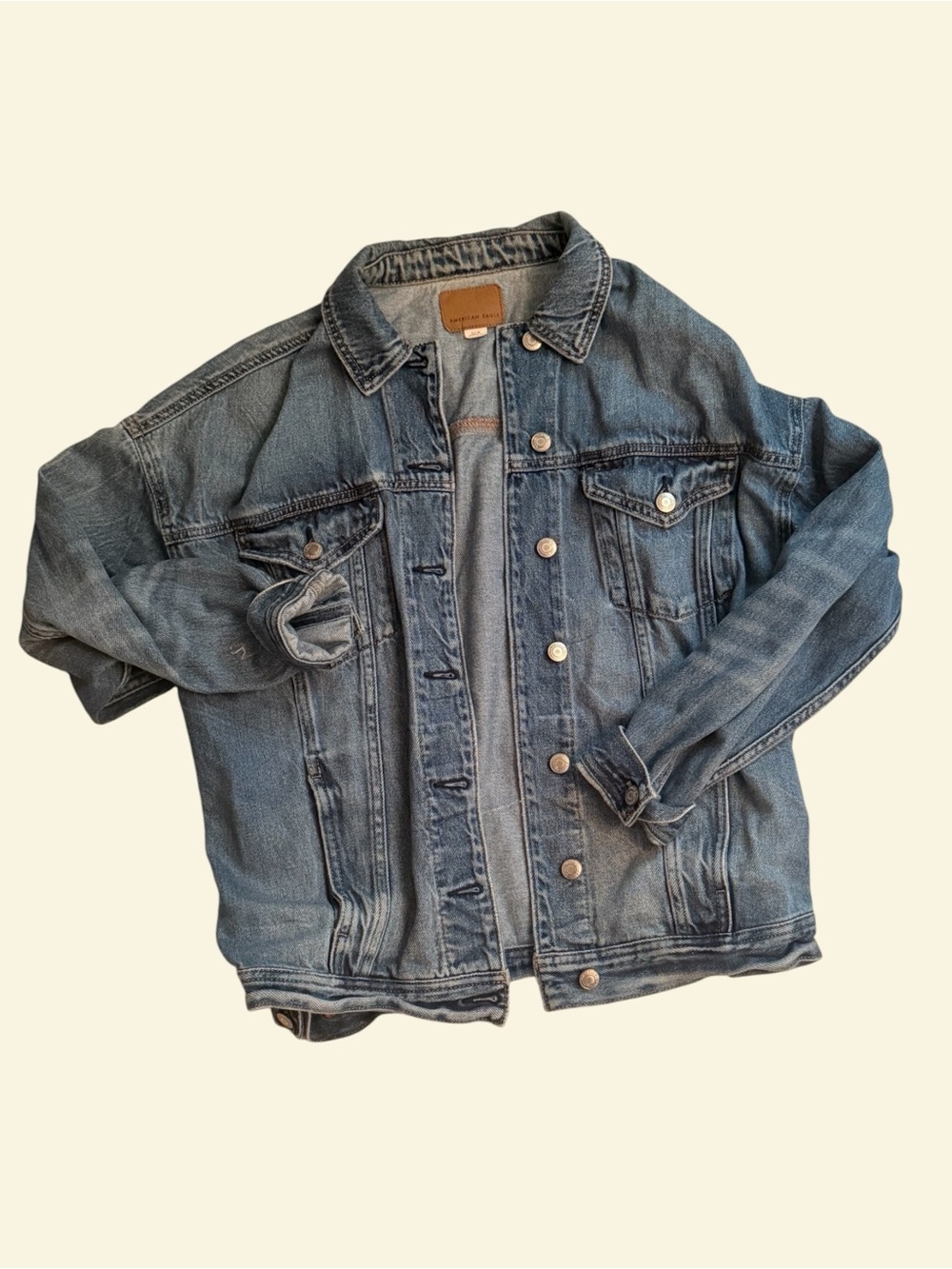 American Eagle Oversized Boyfriend Denim Jacket Size Small